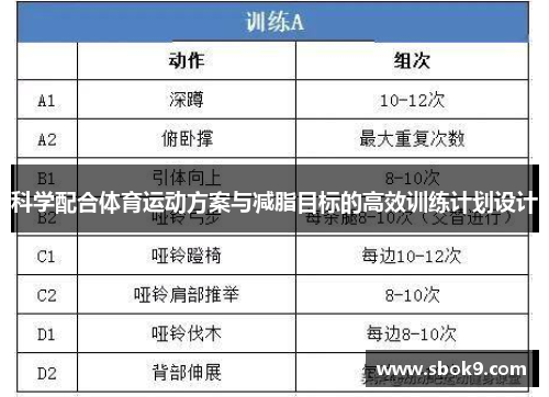 科学配合体育运动方案与减脂目标的高效训练计划设计
